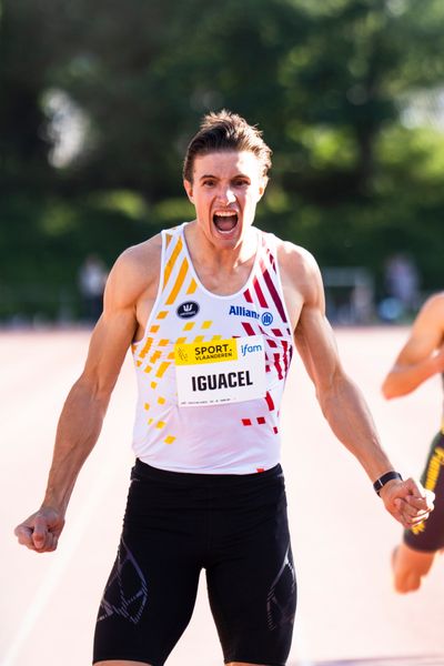 Christian Iguacel (AC Lyra) am 28.05.2022 waehrend der World Athletics Continental Tour IFAM Oordegem in Oordegem